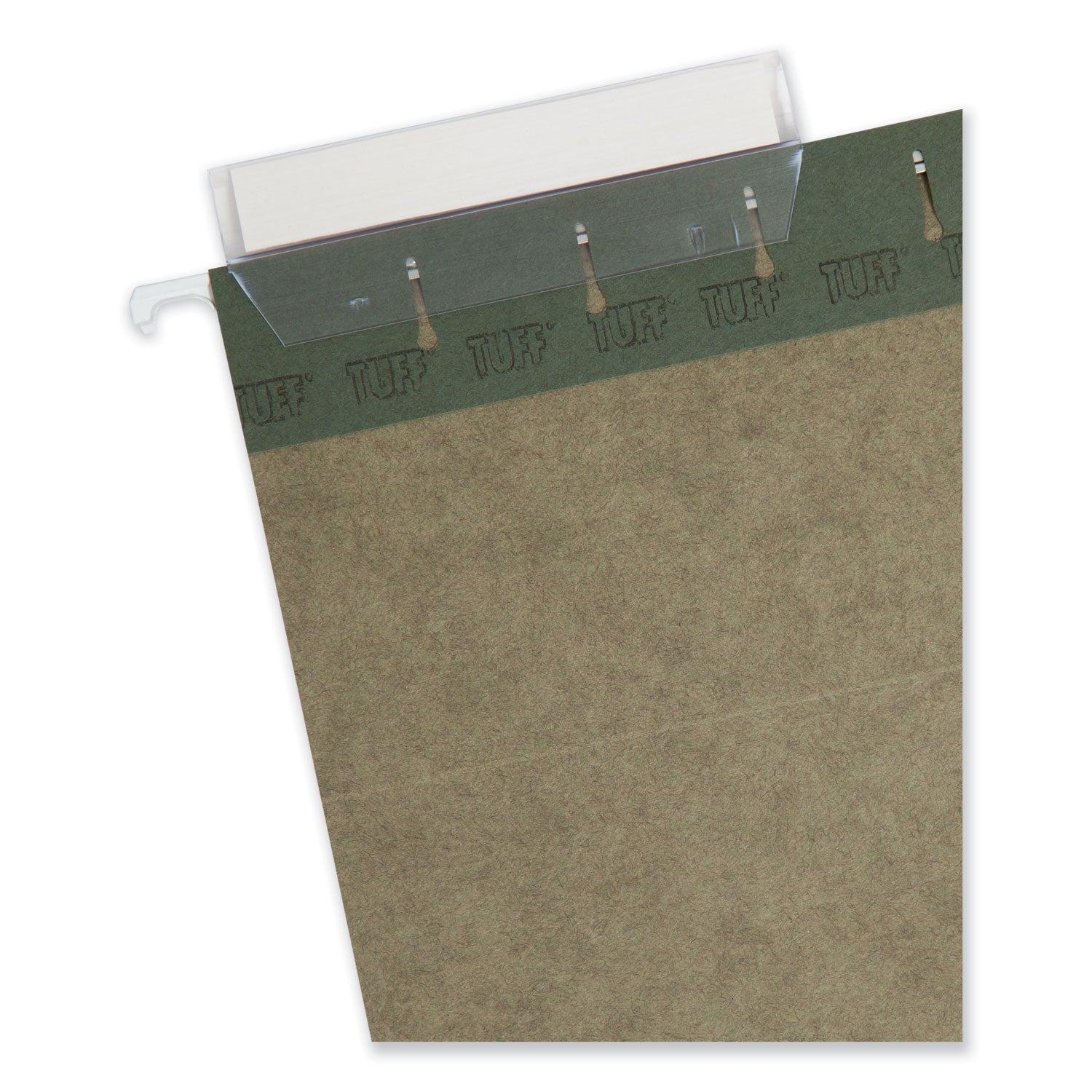 TUFF Hanging Folders with Easy Slide Tab, Legal Size, 1/3-Cut Tabs, Standard Green, 20/Box - 