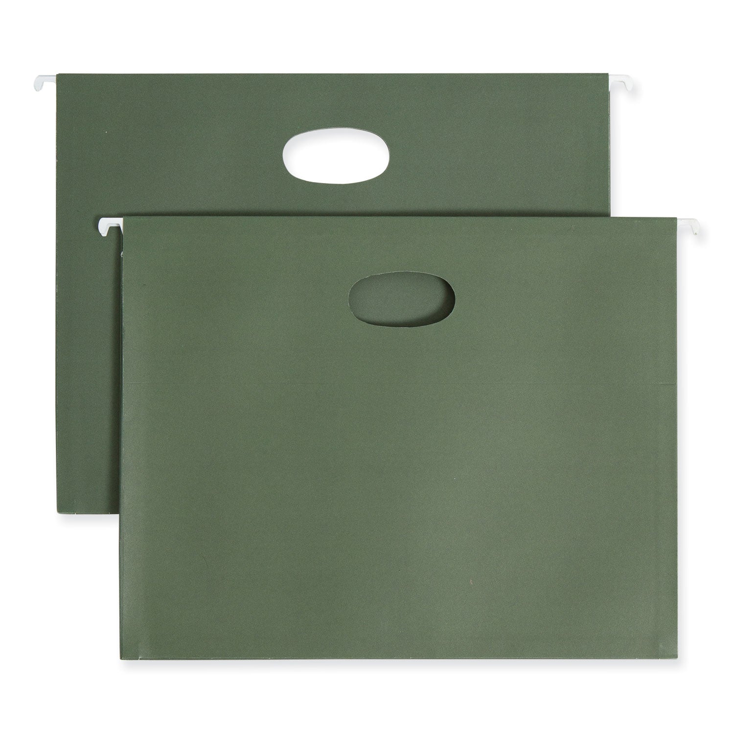 Hanging Pockets with Full-Height Gusset, 1 Section, 1.75" Capacity, Letter Size, Straight Tabs, Standard Green, 25/Box - 