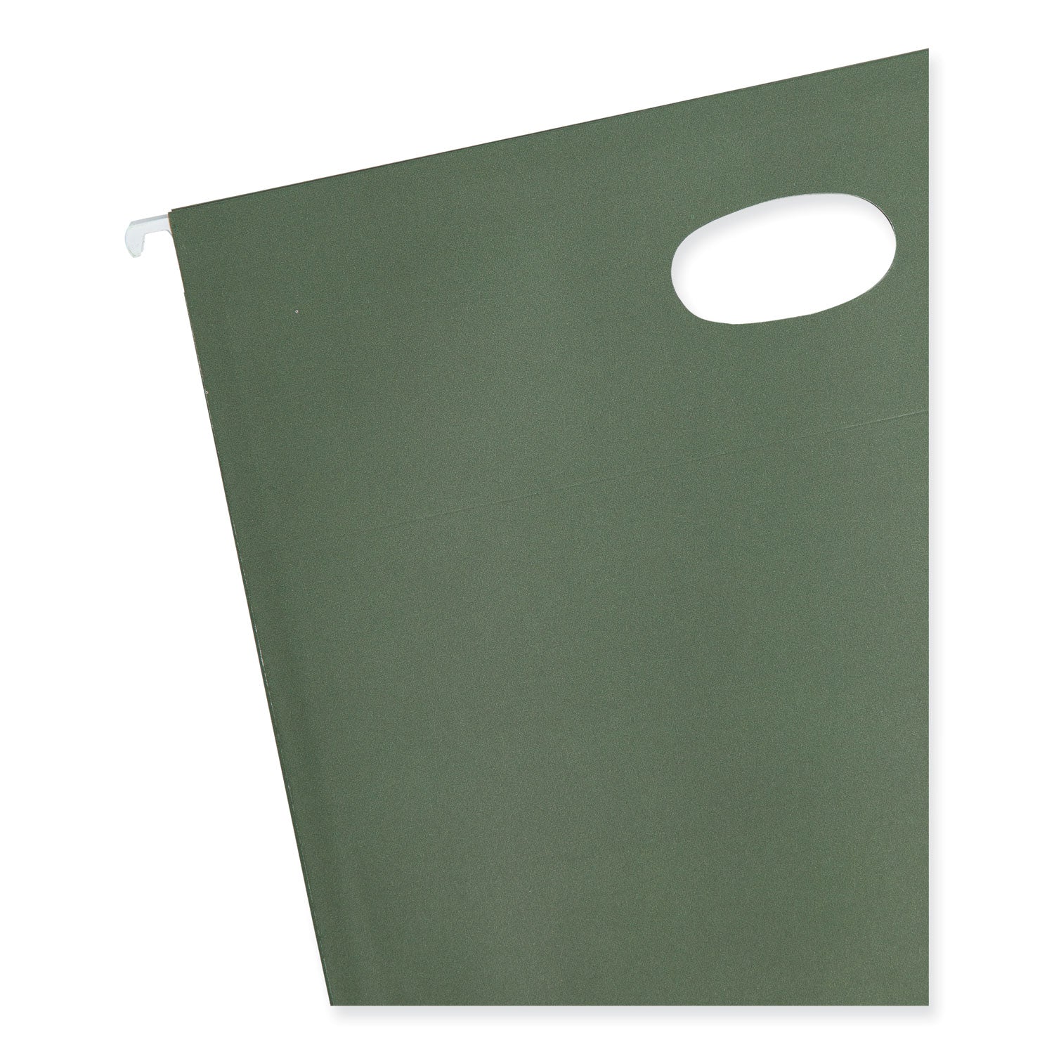 Hanging Pockets with Full-Height Gusset, 1 Section, 1.75" Capacity, Letter Size, Straight Tabs, Standard Green, 25/Box - 