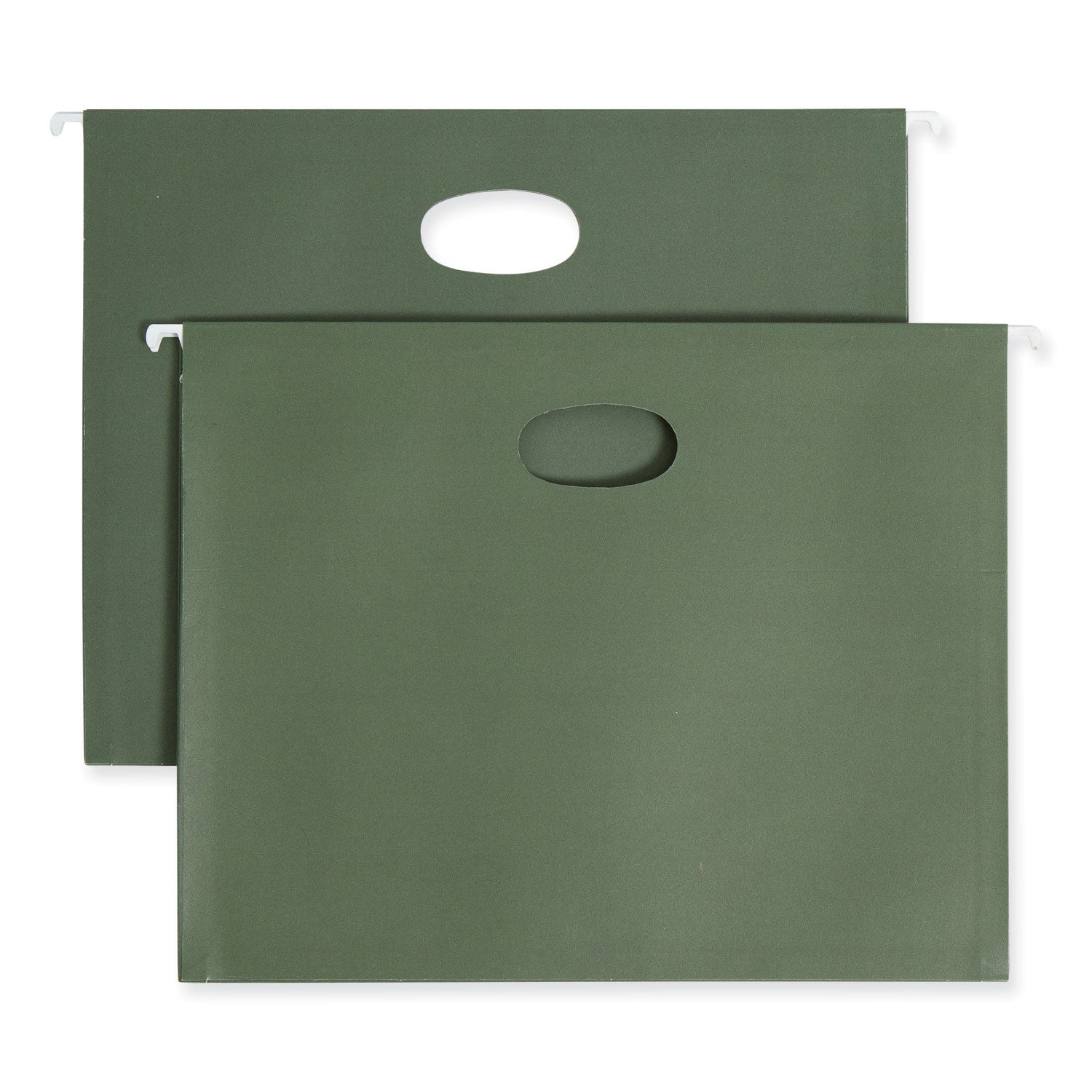 Hanging Pockets with Full-Height Gusset, 1 Section, 3.5" Capacity, Letter Size, Standard Green, 10/Box - 