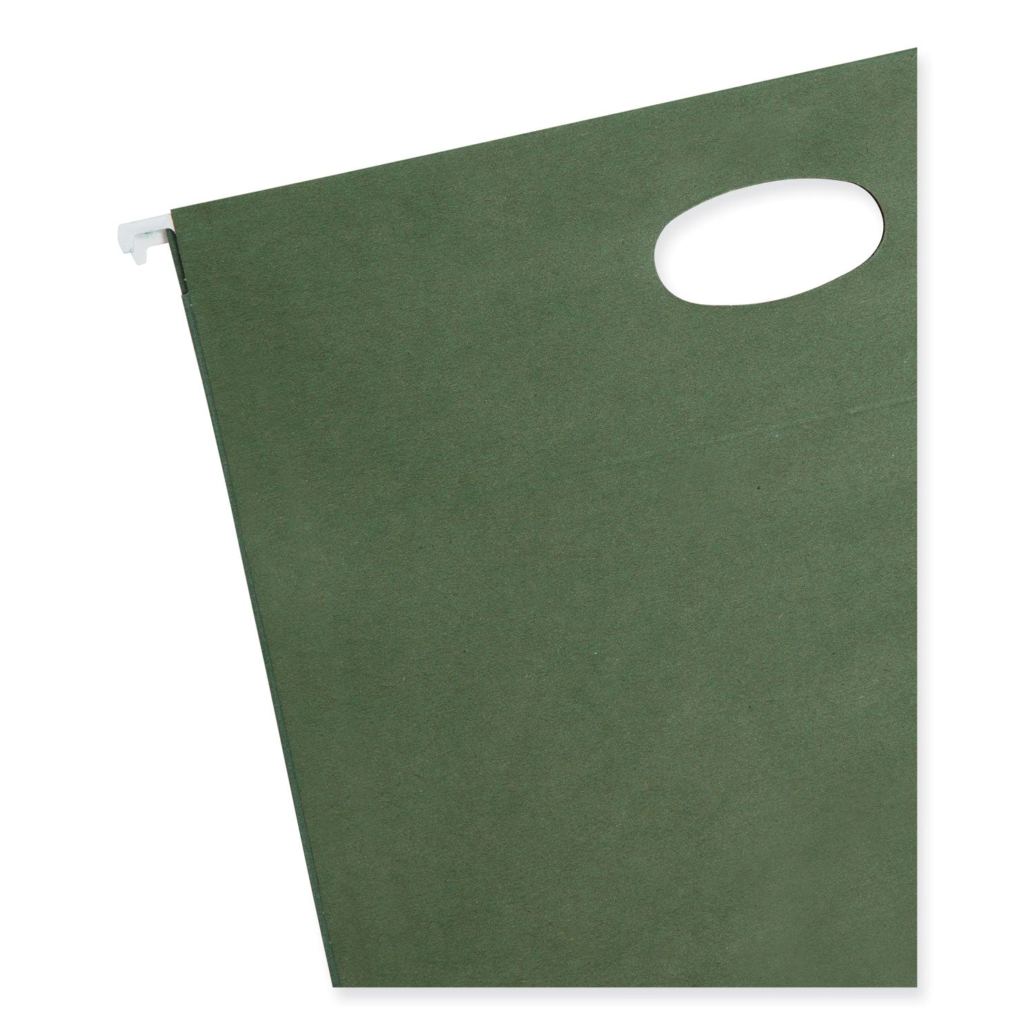 100% Recycled Hanging Pockets with Full-Height Gusset, 1 Section, 3.5" Capacity, Letter Size, Standard Green, 10/Box - 