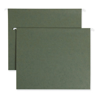 Box Bottom Hanging File Folders, 1" Capacity, Letter Size, Standard Green, 25/Box - 