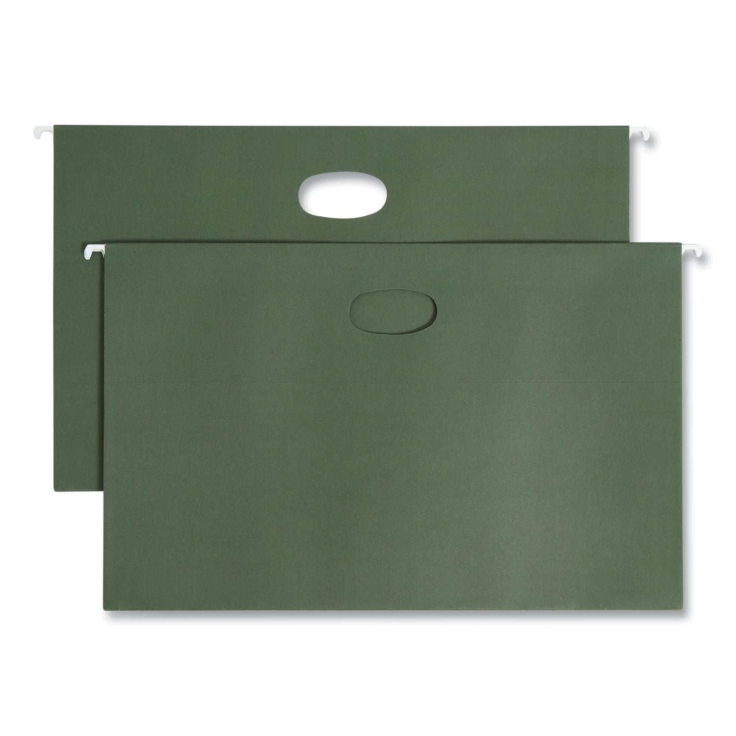 Hanging Pockets with Full-Height Gusset, 1 Section, 1.75" Capacity, Legal Size, Standard Green, 25/Box - 