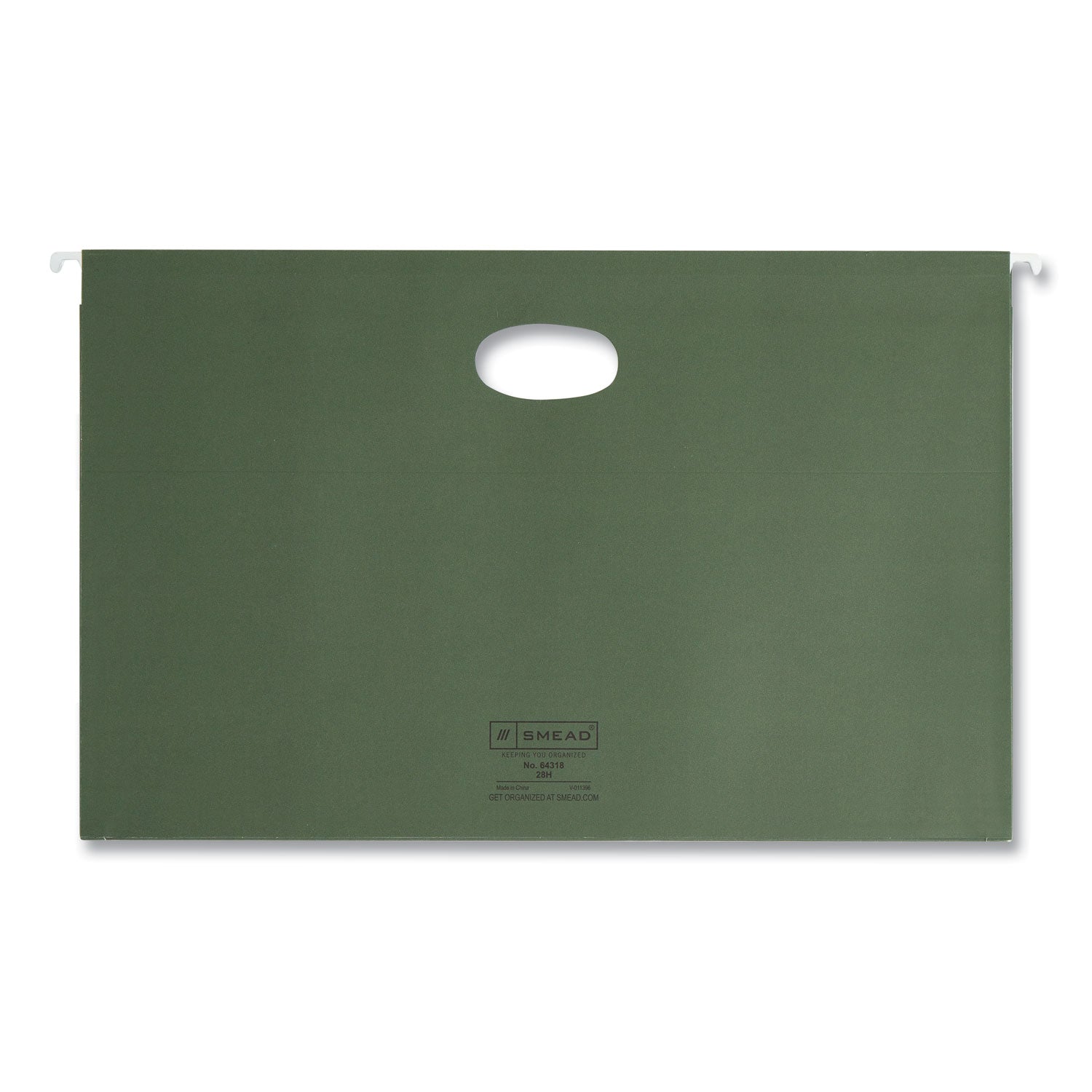 Hanging Pockets with Full-Height Gusset, 1 Section, 1.75" Capacity, Legal Size, Standard Green, 25/Box - 