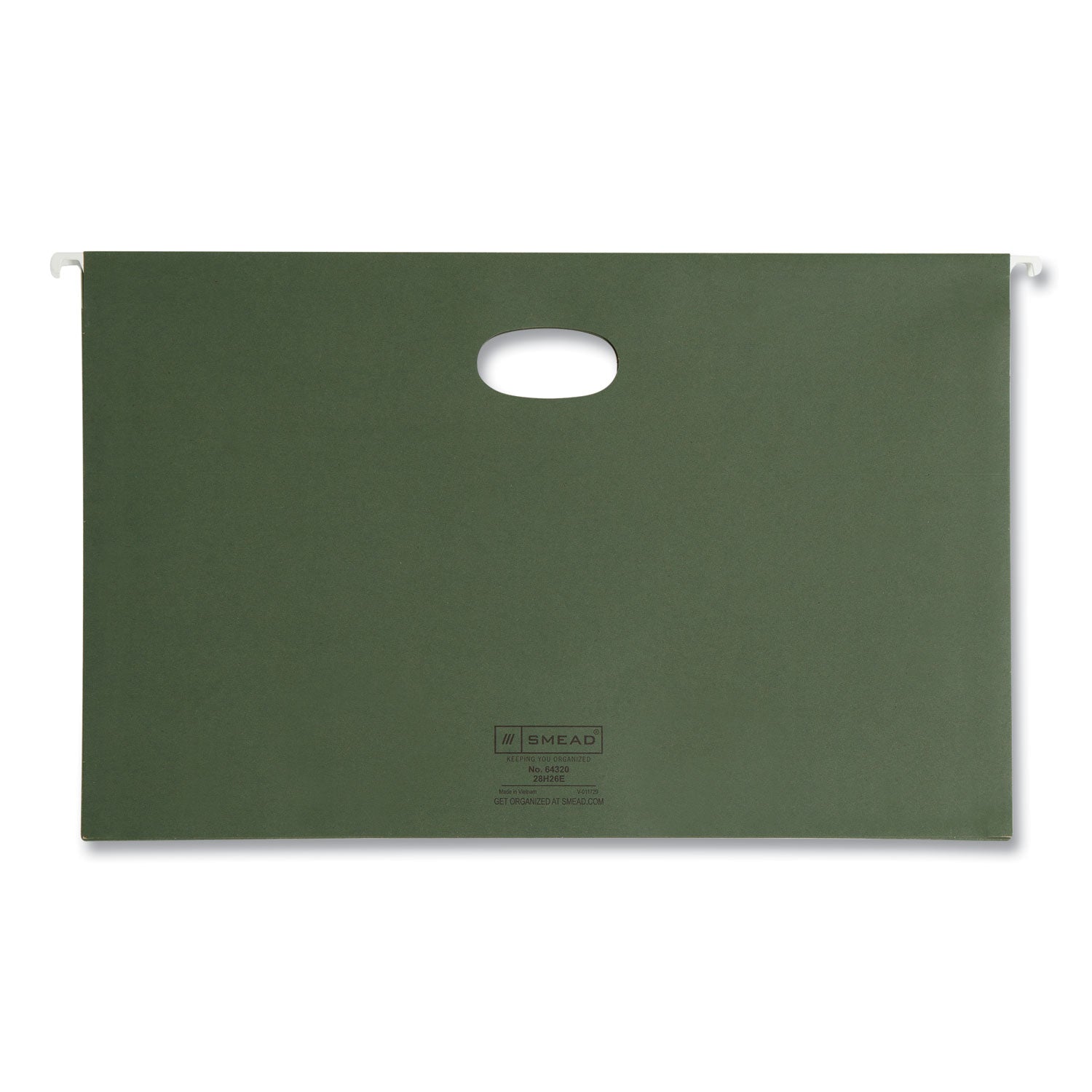 Hanging Pockets with Full-Height Gusset, 1 Section, 3.5" Capacity, Legal Size, Standard Green, 10/Box - 