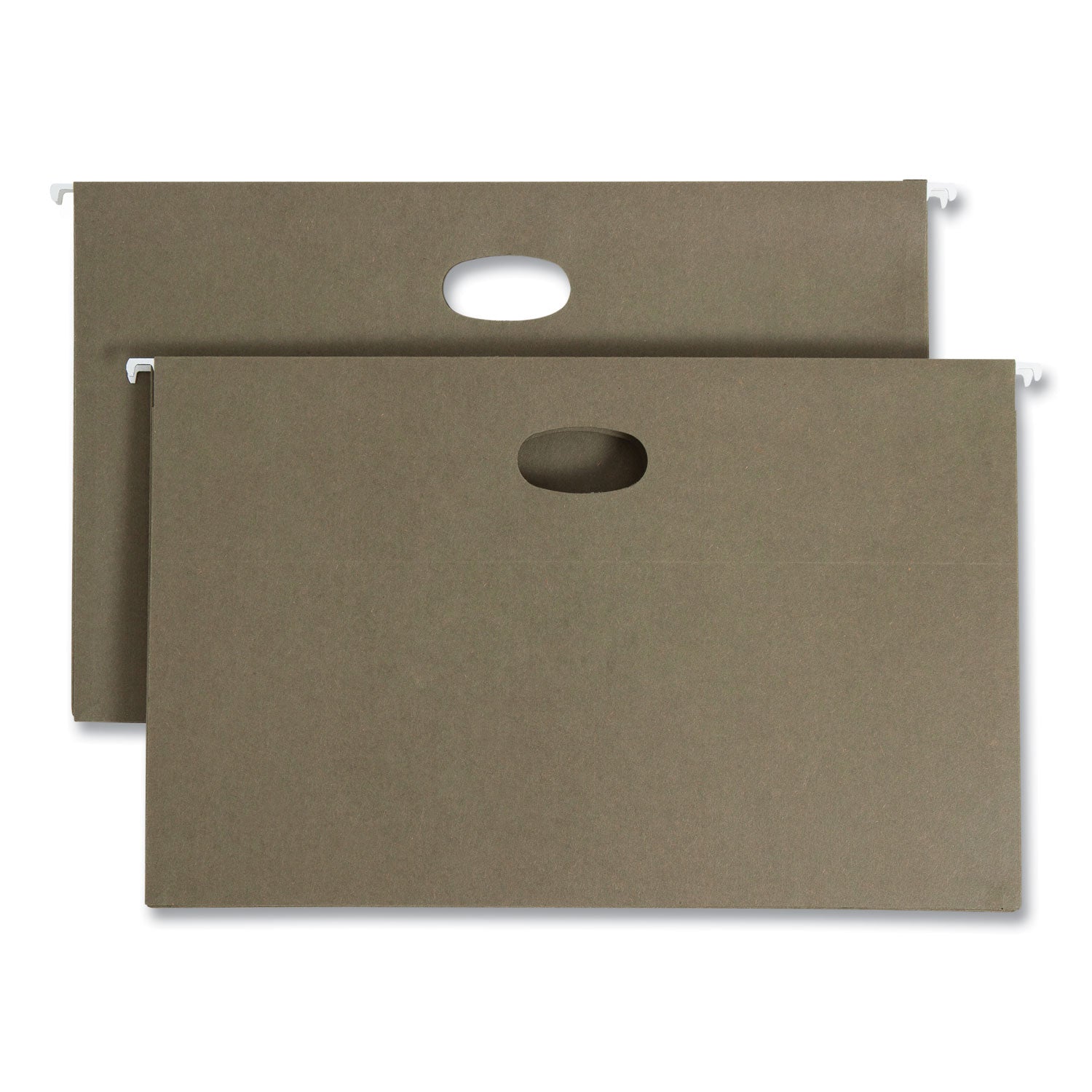 100% Recycled Hanging Pockets with Full-Height Gusset, 1 Section, 3.5" Capacity, Legal Size, Standard Green, 10/Box - 
