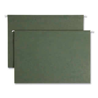 Box Bottom Hanging File Folders, 2" Capacity, Legal Size, Standard Green, 25/Box - 