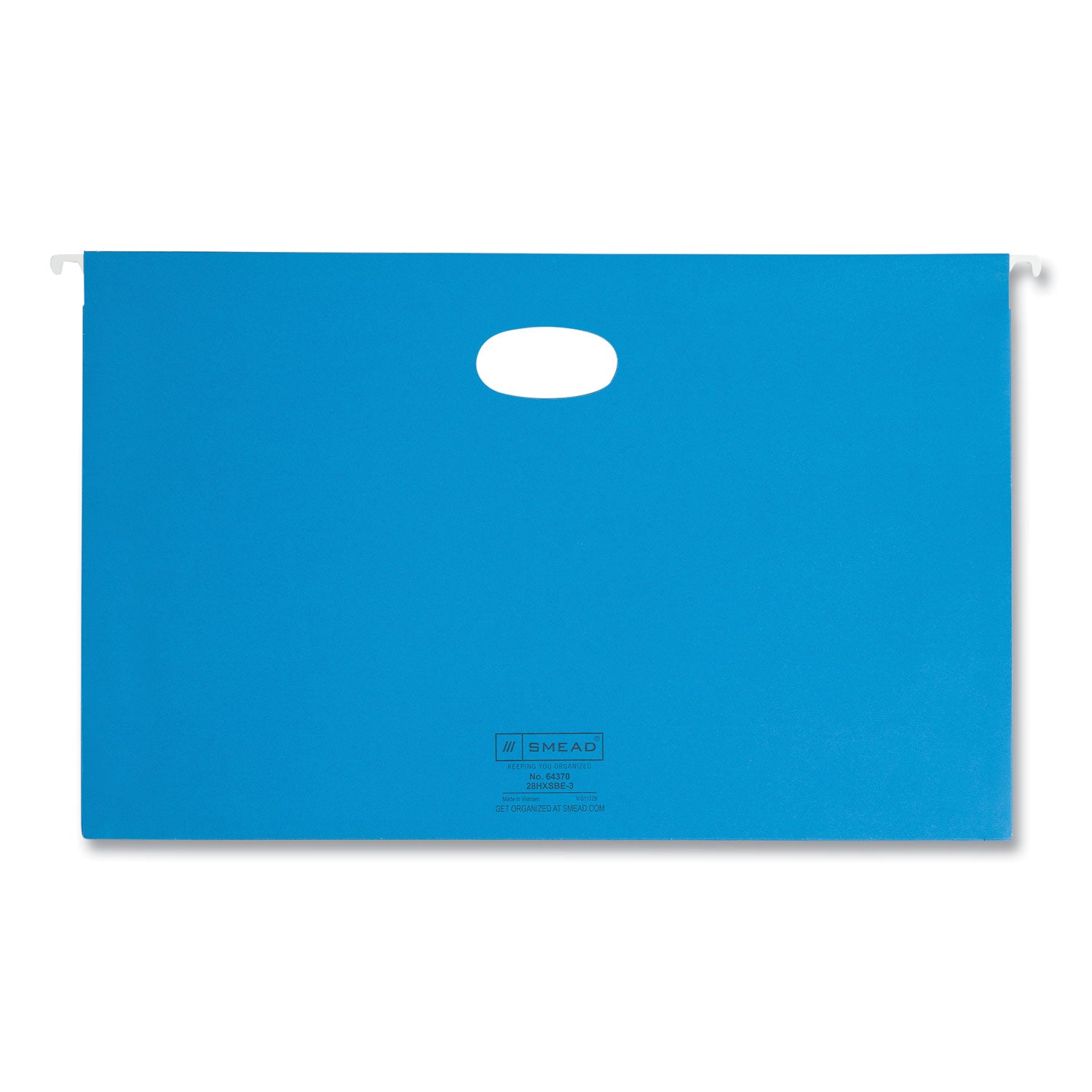 Hanging Pockets with Full-Height Gusset, 1 Section, 3" Capacity, Legal Size, 1/5-Cut Tabs, Sky Blue, 25/Box - 