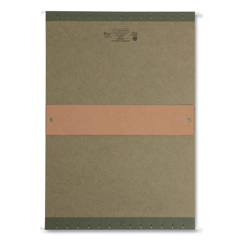 Box Bottom Hanging File Folders, 3" Capacity, Legal Size, Standard Green, 25/Box