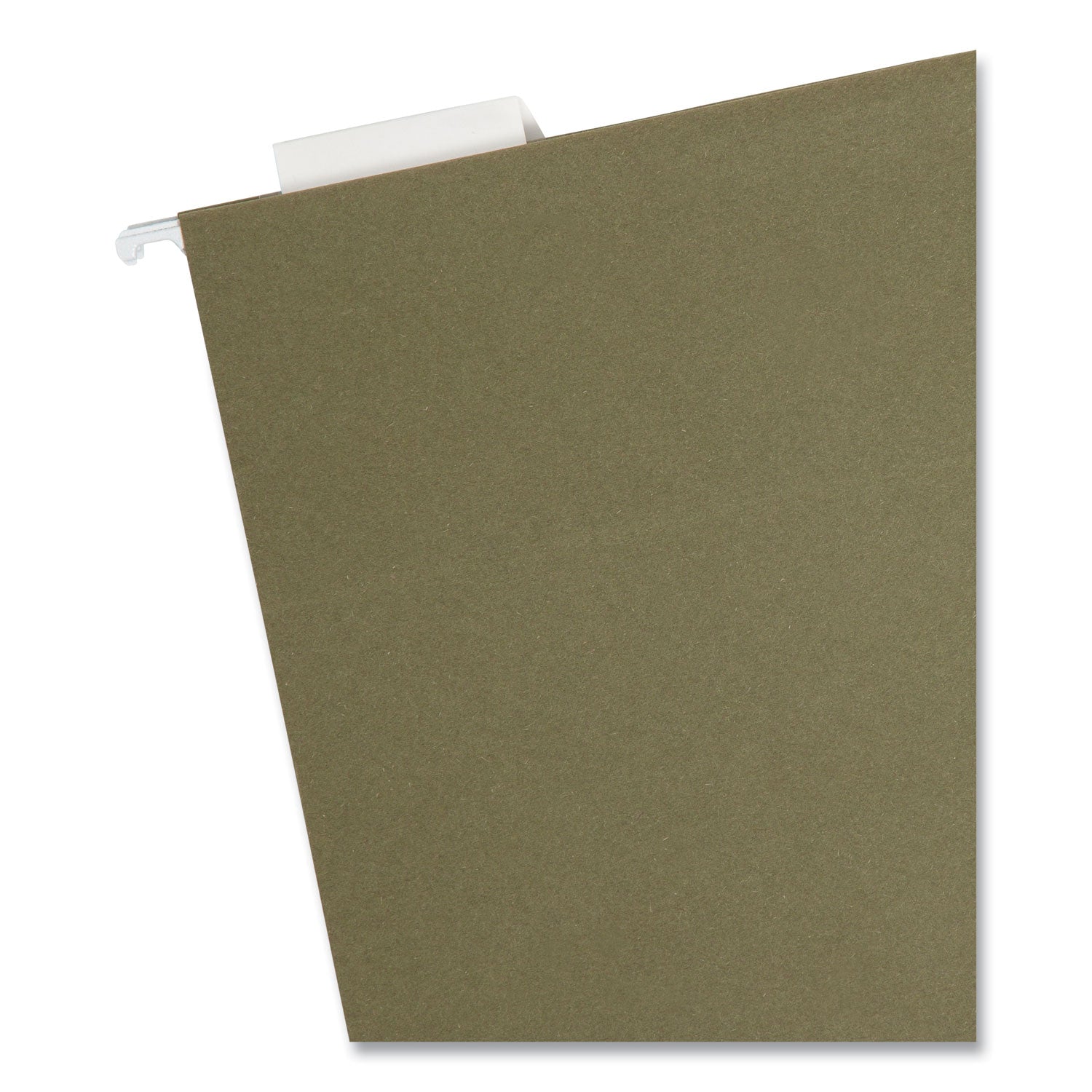 100% Recycled Hanging File Folders, Letter Size, 1/5-Cut Tabs, Standard Green, 25/Box - 