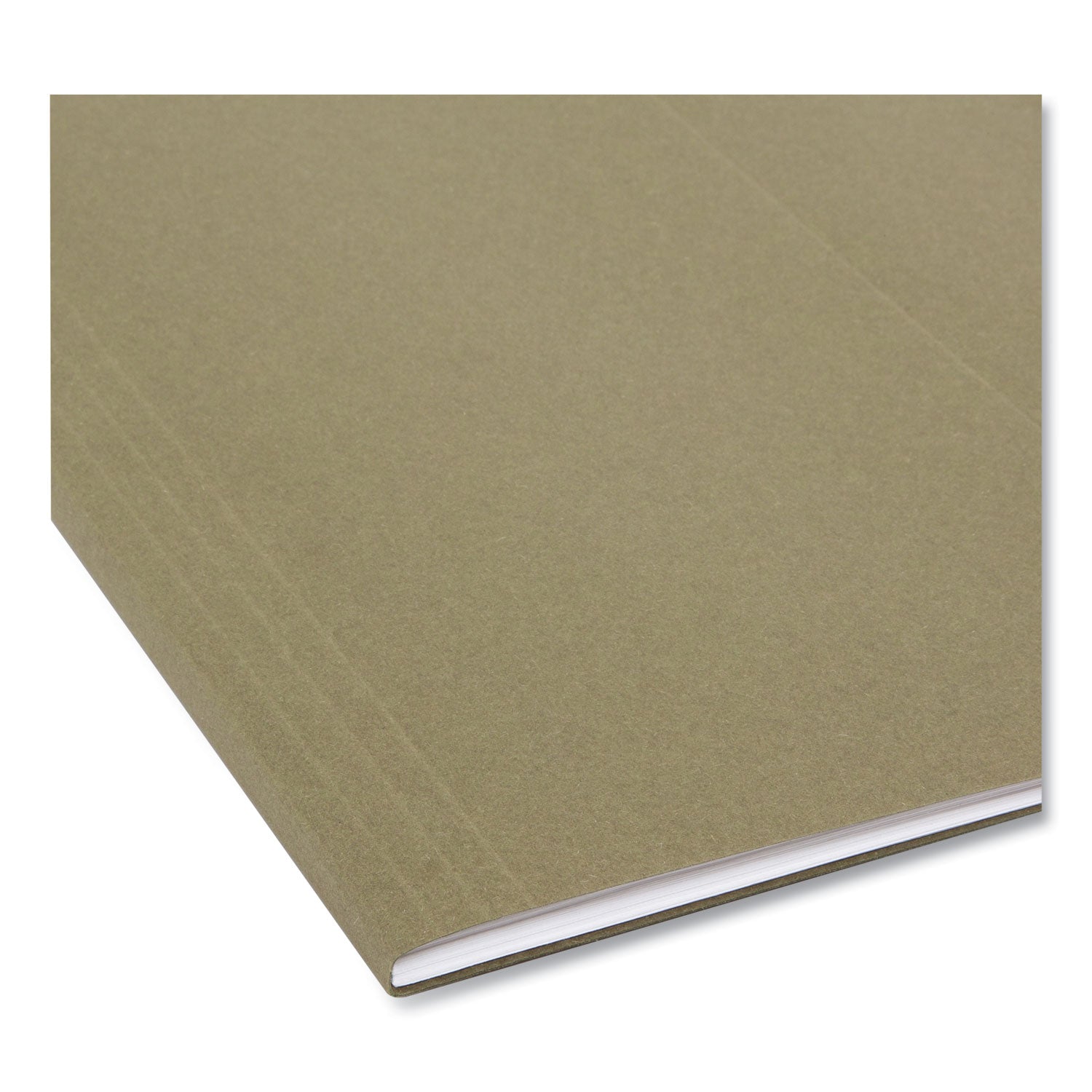 100% Recycled Hanging File Folders, Letter Size, 1/5-Cut Tabs, Standard Green, 25/Box - 