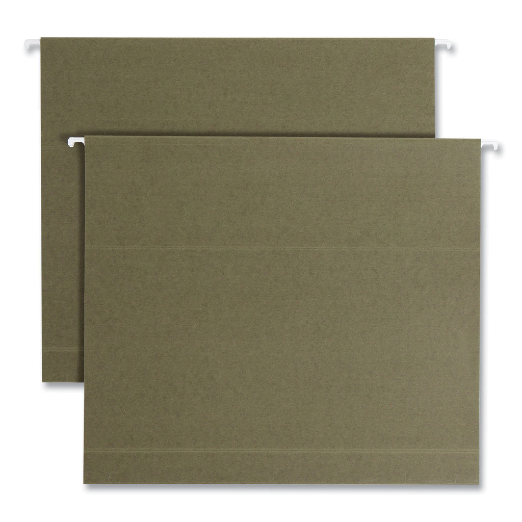 Box Bottom Hanging File Folders, 2" Capacity, Letter Size, Standard Green, 25/Box - 