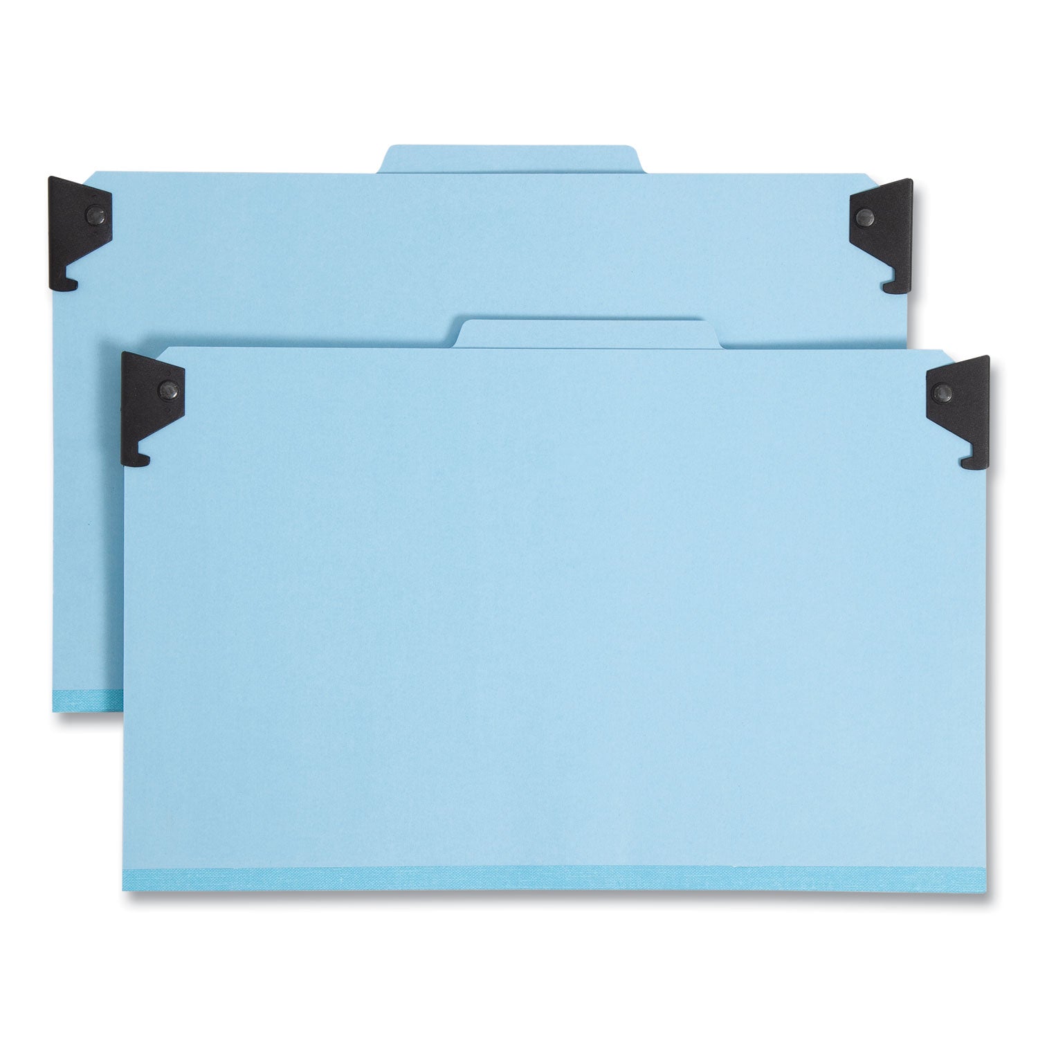 FasTab Hanging Pressboard Classification Folders, 2 Dividers, Legal Size, Blue - 