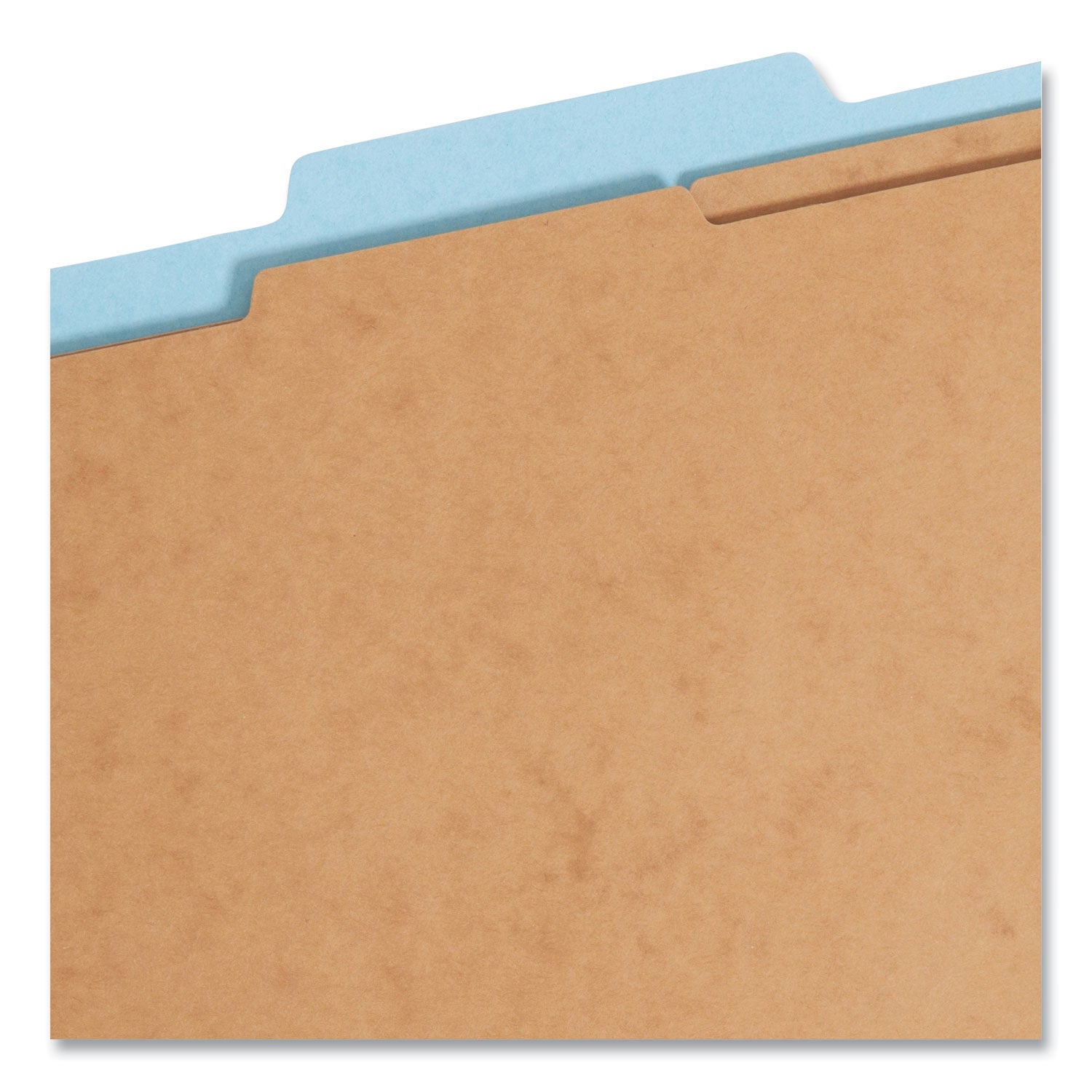 FasTab Hanging Pressboard Classification Folders, 2 Dividers, Legal Size, Blue - 