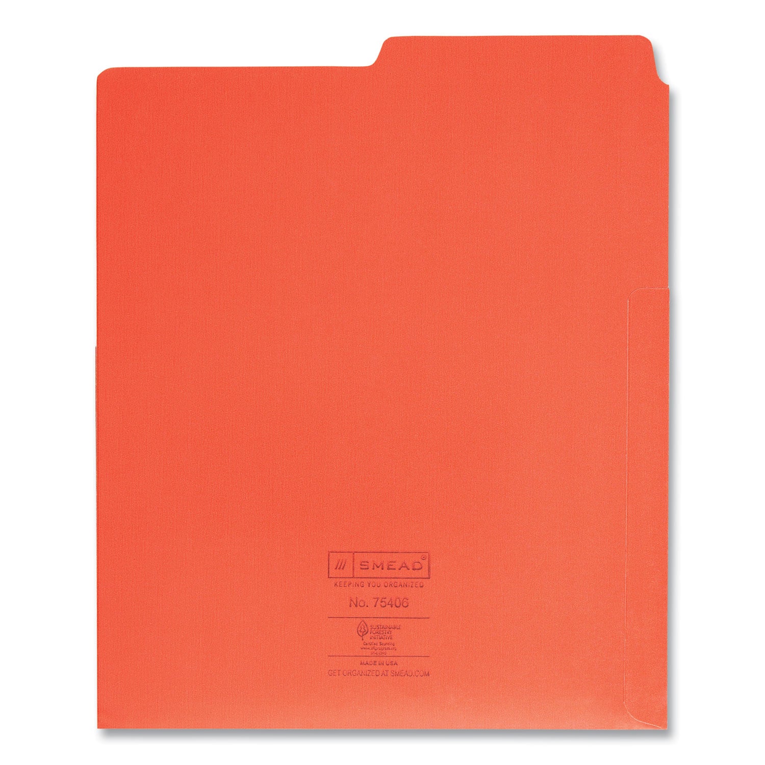 Organized Up Heavyweight Vertical File Folders, 1/2-Cut Tabs, Letter Size, Assorted: Fuchsia/Orange/Peridot Green, 6/Pack - 
