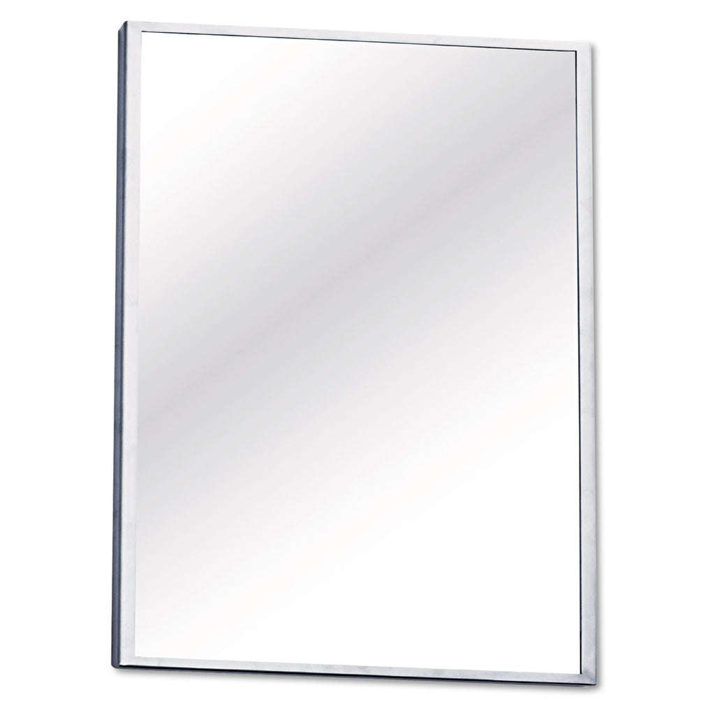 See All Flat Mirror - Rectangular - 18" Width x 24" Length - Stainless Steel - 1 Each