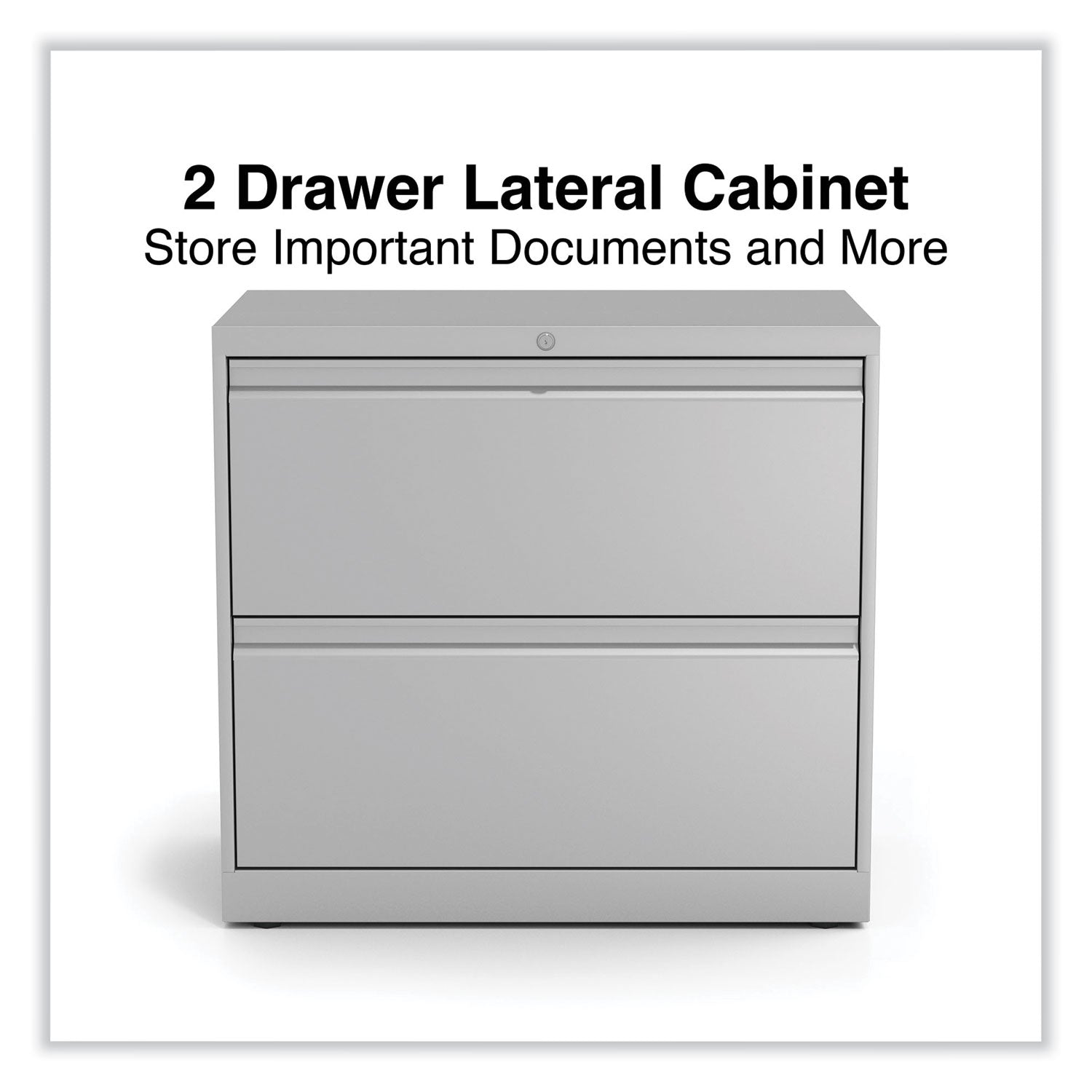 Lateral File, 2 Legal/Letter-Size File Drawers, Light Gray, 36" x 18.63" x 28