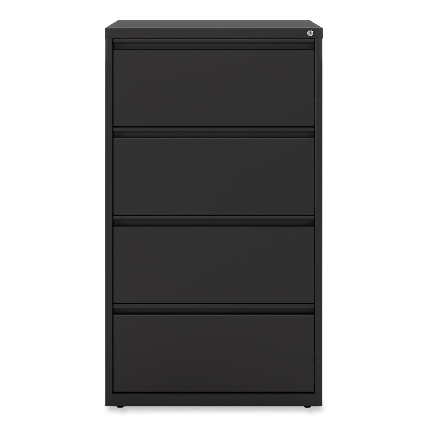 Lateral File, 4 Legal/Letter-Size File Drawers, Black, 30" x 18.63" x 52.5