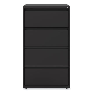 Lateral File, 4 Legal/Letter-Size File Drawers, Black, 30" x 18.63" x 52.5