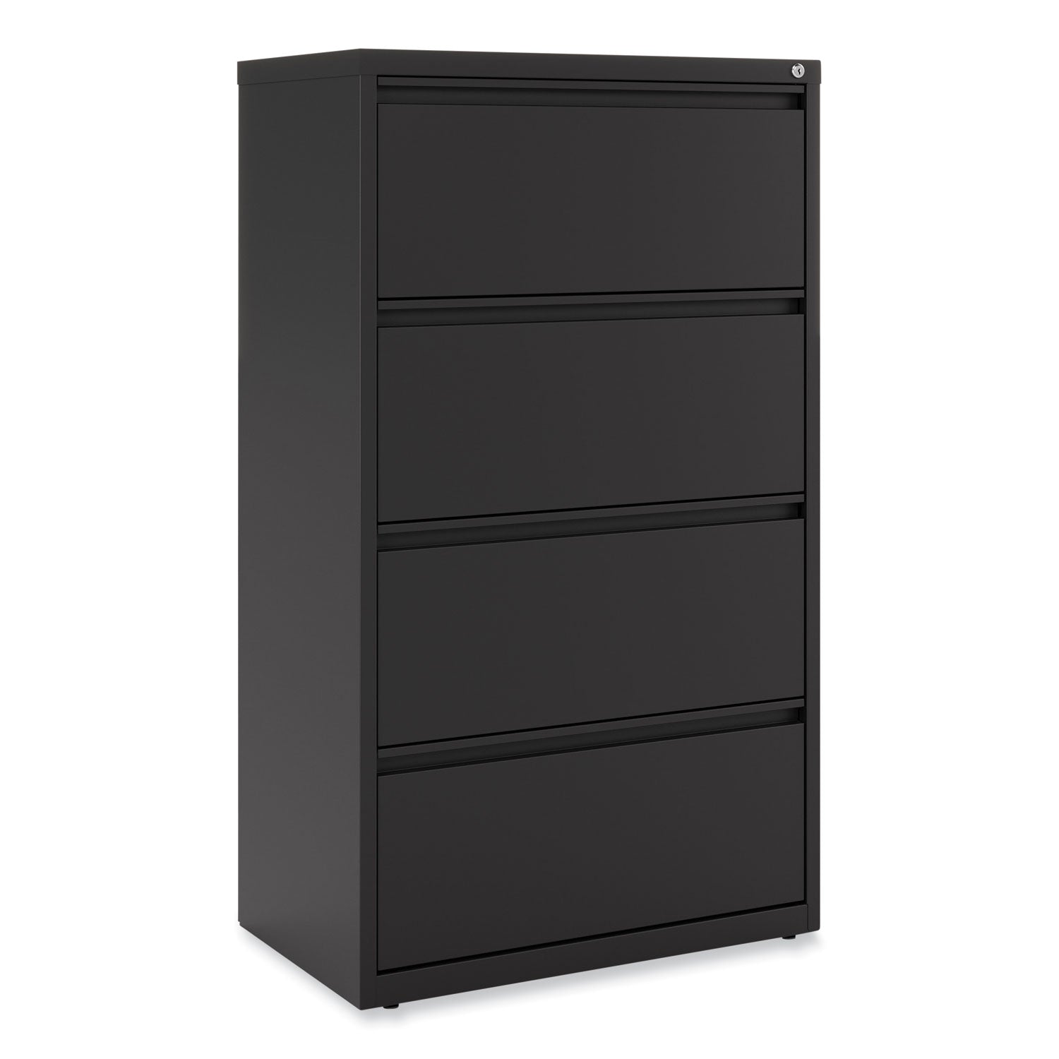 Lateral File, 4 Legal/Letter-Size File Drawers, Black, 30" x 18.63" x 52.5