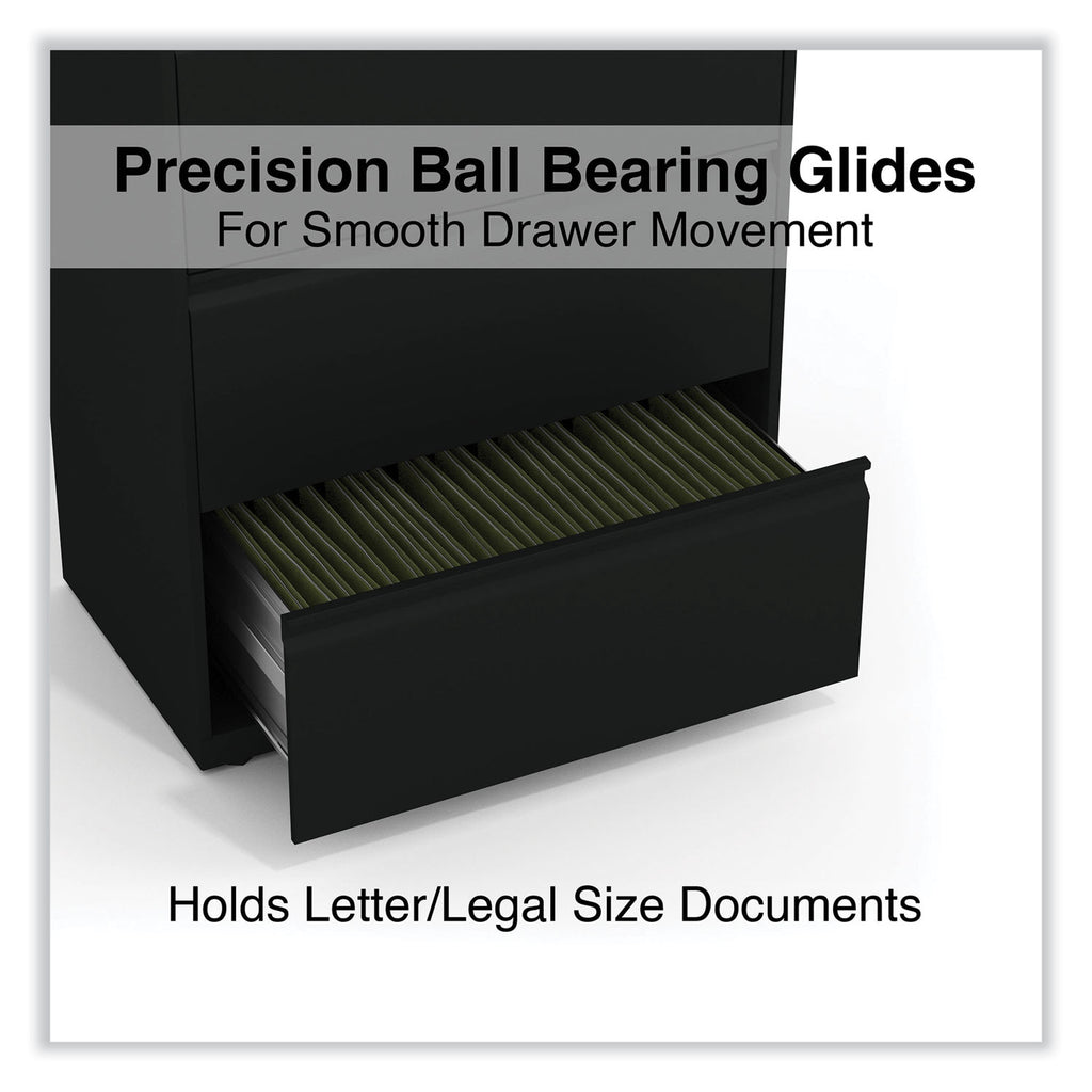 Lateral File, 4 Legal/Letter-Size File Drawers, Black, 30" x 18.63" x 52.5
