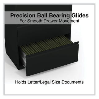 Lateral File, 4 Legal/Letter-Size File Drawers, Black, 30" x 18.63" x 52.5