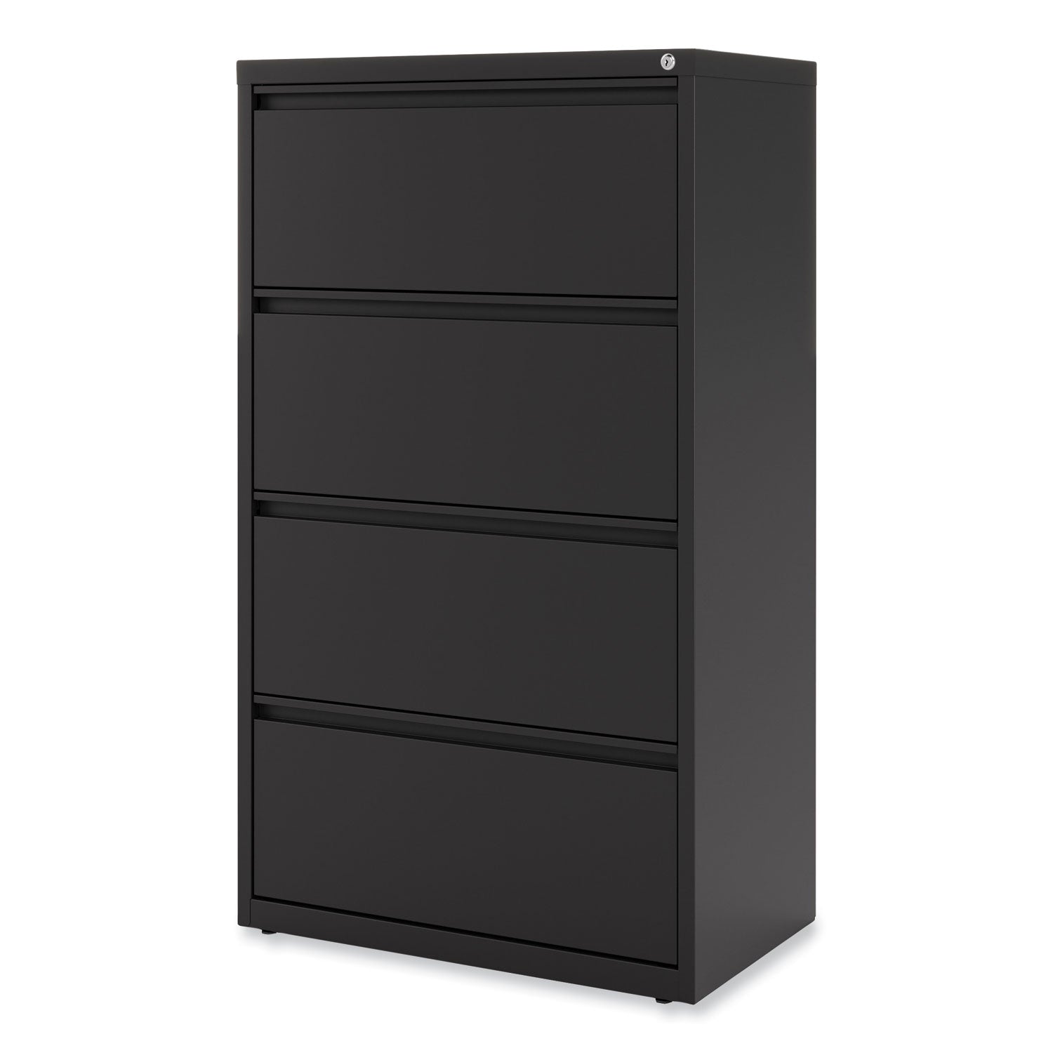 Lateral File, 4 Legal/Letter-Size File Drawers, Black, 30" x 18.63" x 52.5