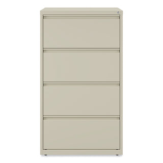 Lateral File, 4 Legal/Letter-Size File Drawers, Putty, 30" x 18.63" x 52.5