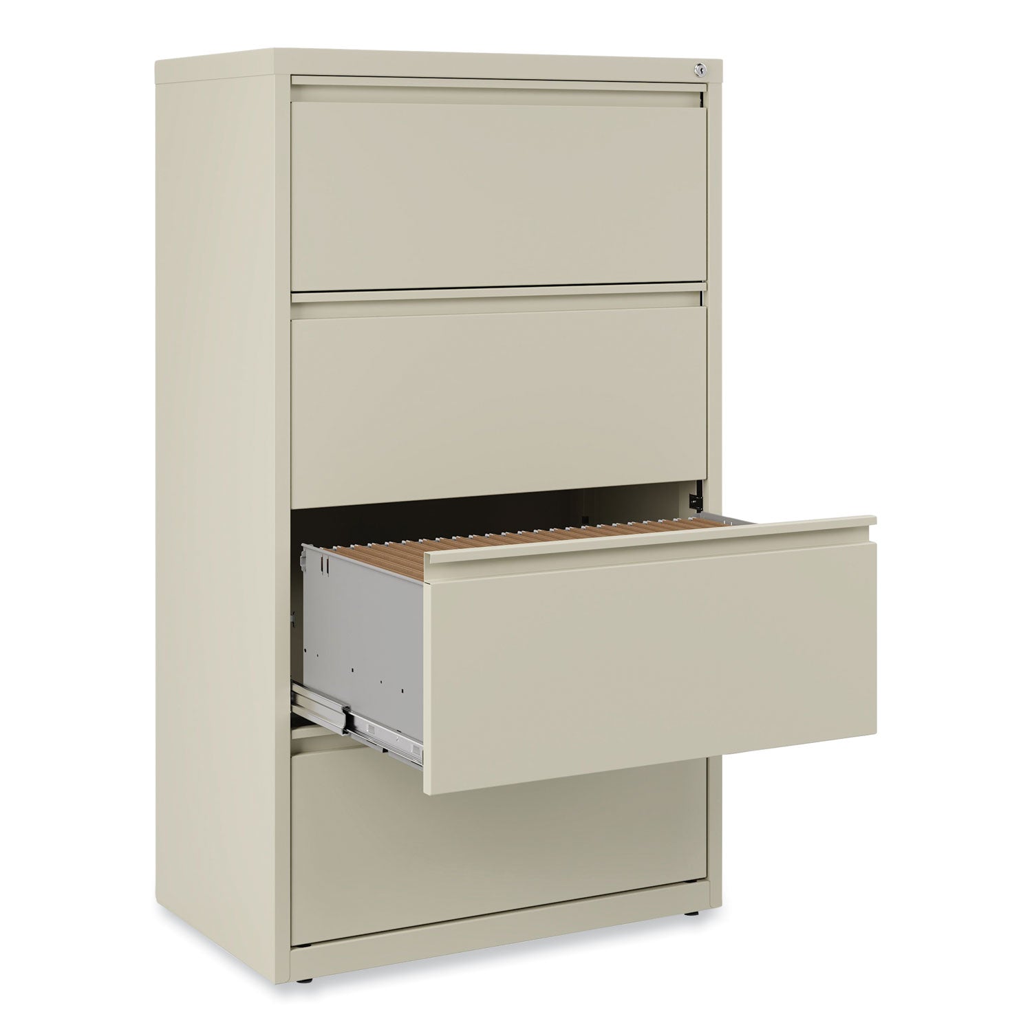 Lateral File, 4 Legal/Letter-Size File Drawers, Putty, 30" x 18.63" x 52.5