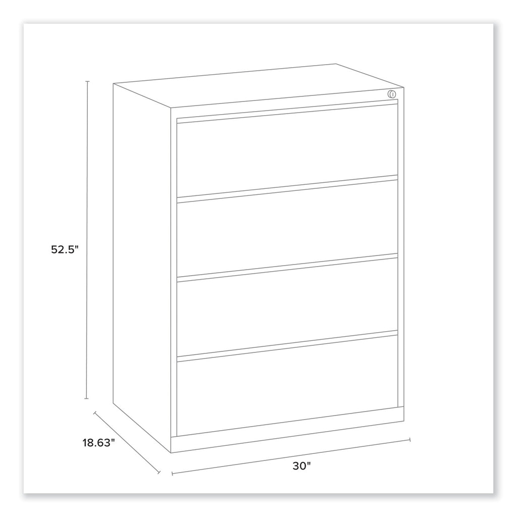 Lateral File, 4 Legal/Letter-Size File Drawers, Putty, 30" x 18.63" x 52.5