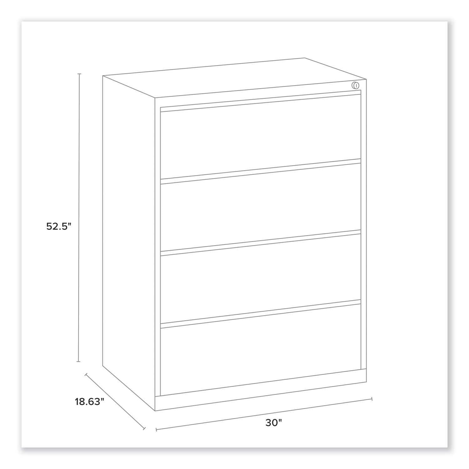 Lateral File, 4 Legal/Letter-Size File Drawers, Putty, 30" x 18.63" x 52.5