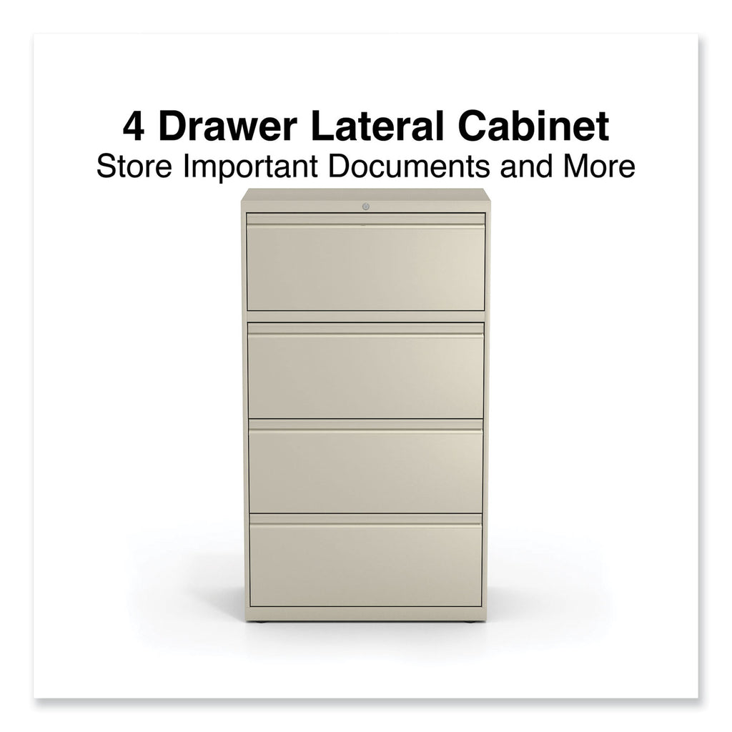 Lateral File, 4 Legal/Letter-Size File Drawers, Putty, 30" x 18.63" x 52.5