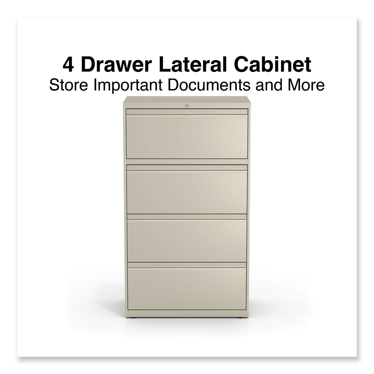 Lateral File, 4 Legal/Letter-Size File Drawers, Putty, 30" x 18.63" x 52.5