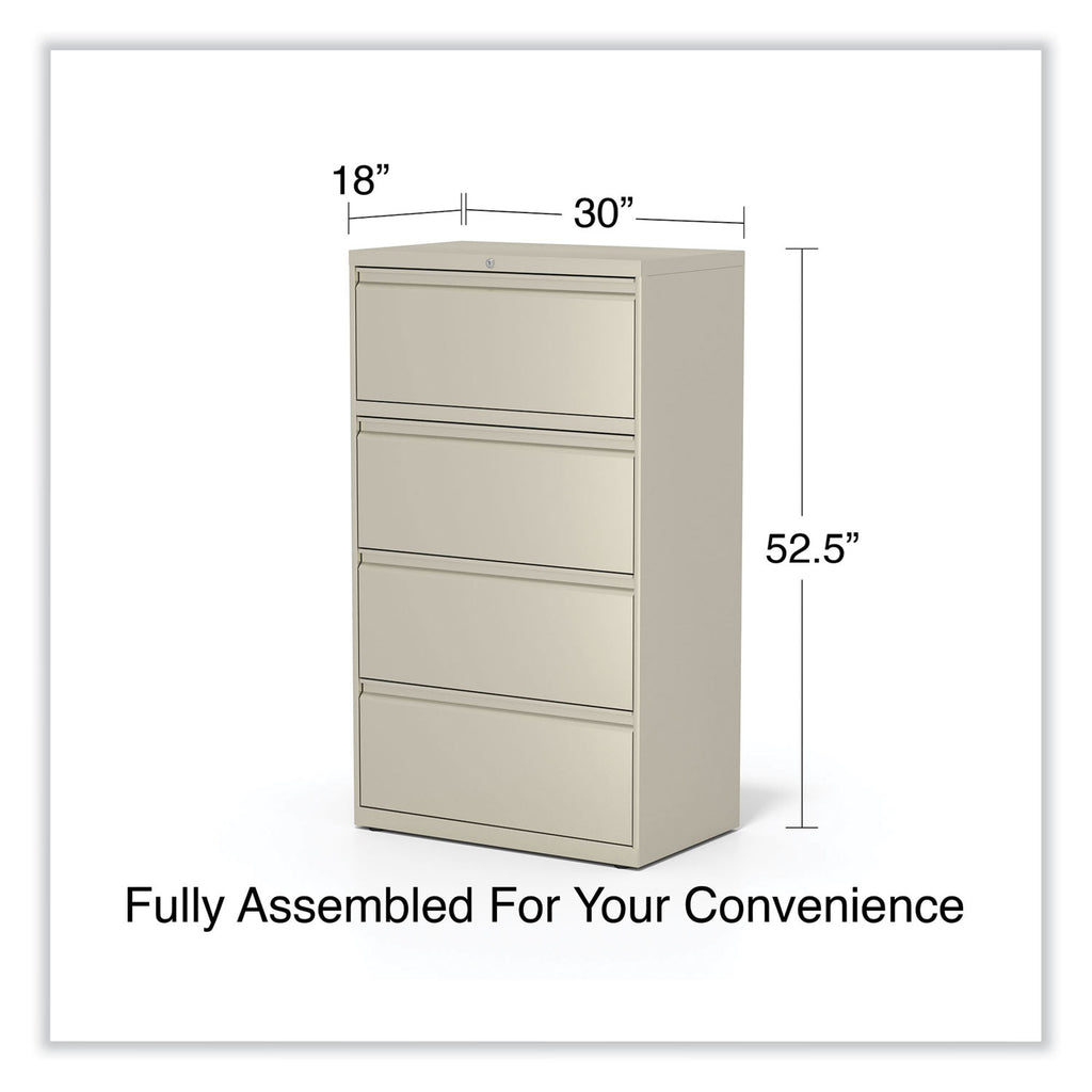 Lateral File, 4 Legal/Letter-Size File Drawers, Putty, 30" x 18.63" x 52.5