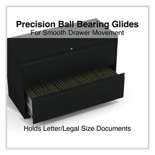 Lateral File, 2 Legal/Letter-Size File Drawers, Black, 42" x 18.63" x 28 - 3