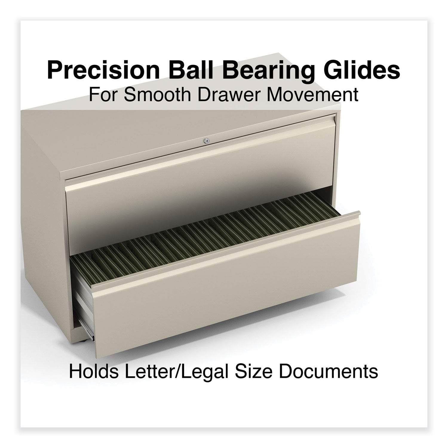 Lateral File, 2 Legal/Letter-Size File Drawers, Putty, 42" x 18.63" x 28