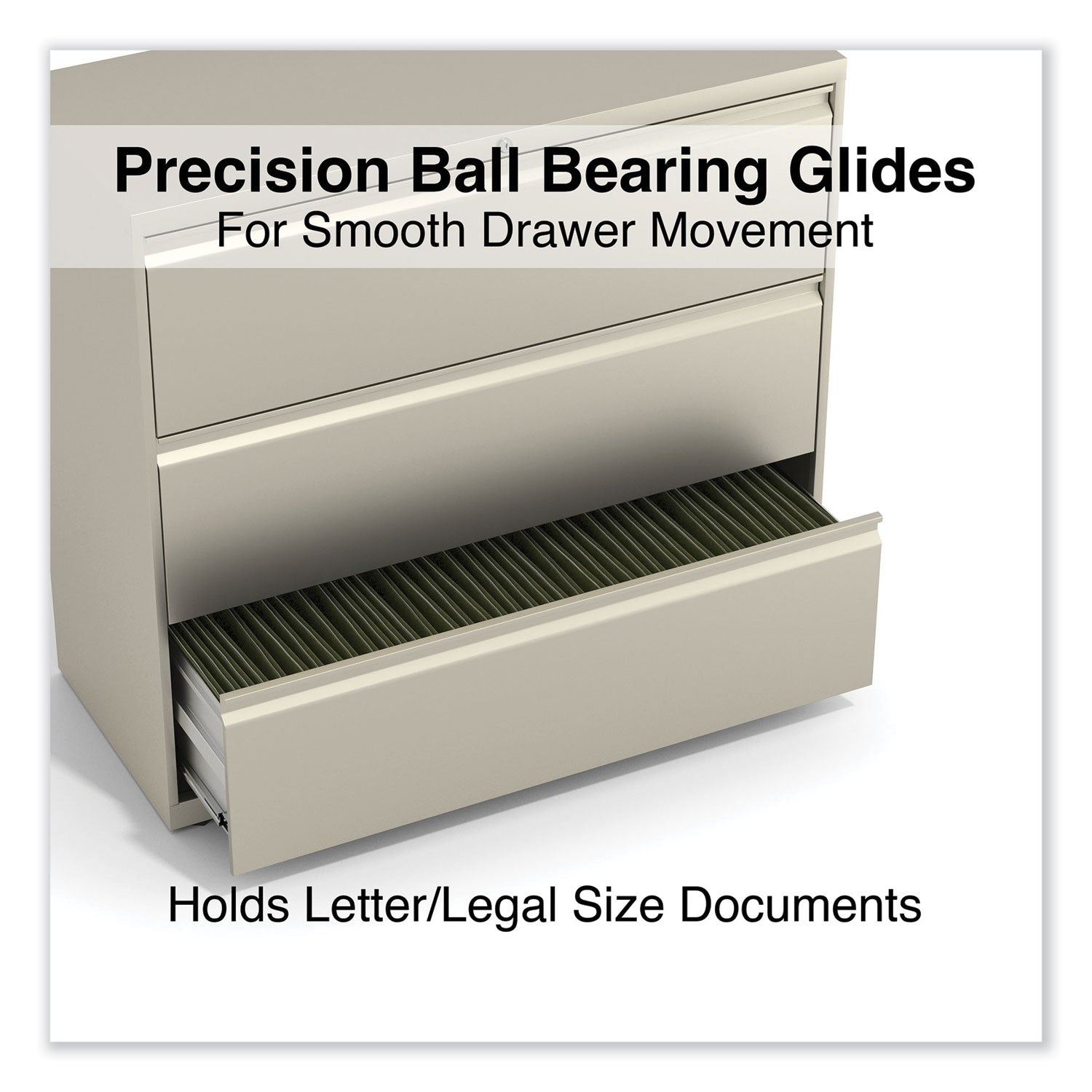 Lateral File, 3 Legal/Letter/A4/A5-Size File Drawers, Putty, 42" x 18.63" x 40.25