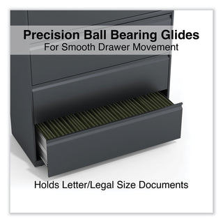 Lateral File, 4 Legal/Letter/A4/A5-Size File Drawers, Charcoal, 42" x 18.63" x 52.5