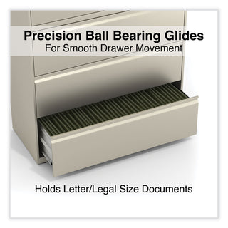 Lateral File, 5 Legal/Letter/A4/A5-Size File Drawers, Putty, 42" x 18.63" x 67.63