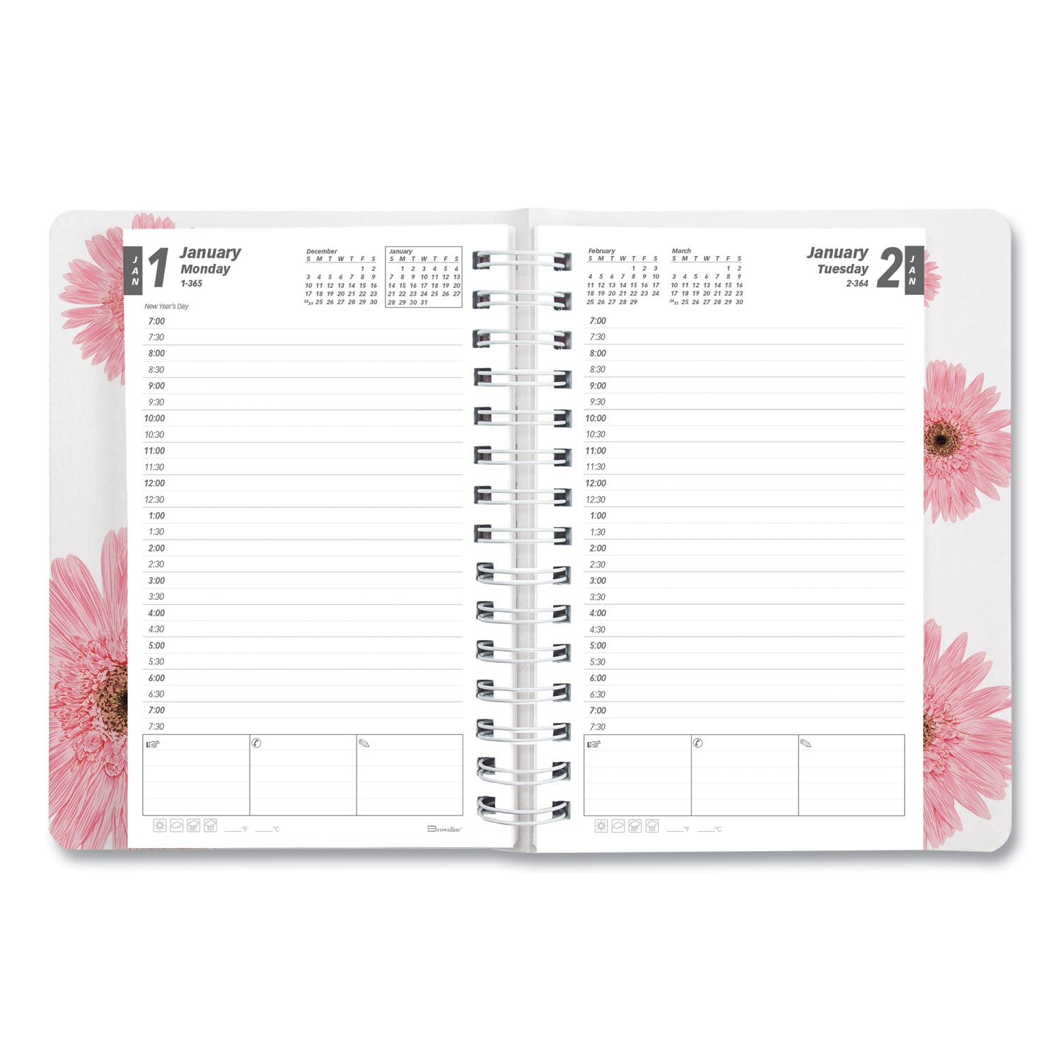 pink-ribbon-essential-daily-appointment-book-daisy-artwork-8-x-5-navy-gray-pink-cover-12-month-jan-to-dec-2024_redcb634g05 - 3