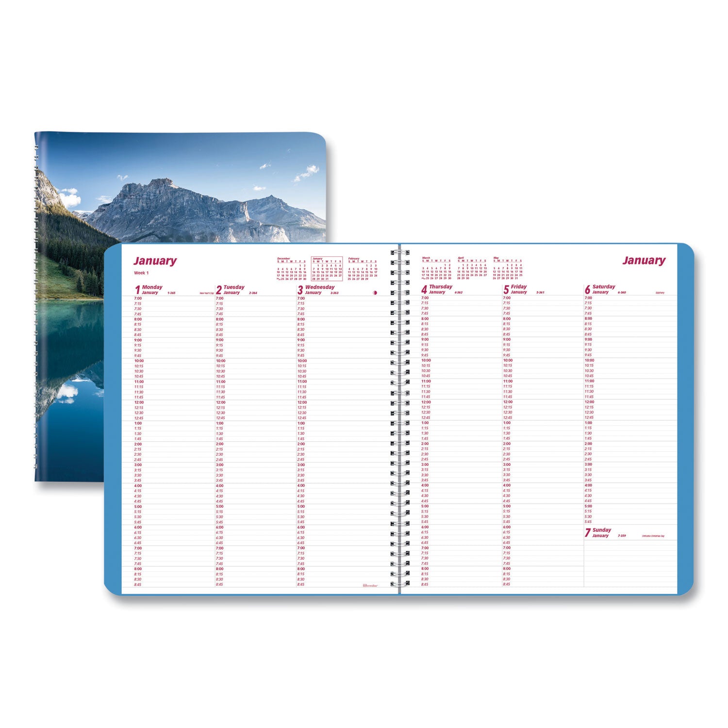mountains-weekly-appointment-book-mountains-photography-11-x-85-blue-green-cover-12-month-jan-to-dec-2024_redcb950g04 - 1