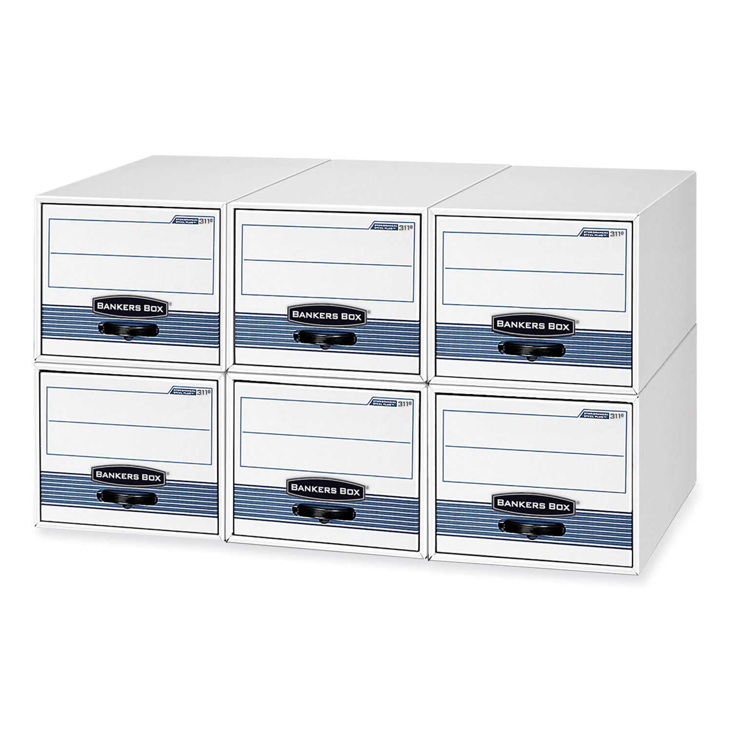 STOR/DRAWER STEEL PLUS Extra Space-Savings Storage Drawers, Letter Files, 14" x 25.5" x 11.5", White/Blue, 6/Carton - 