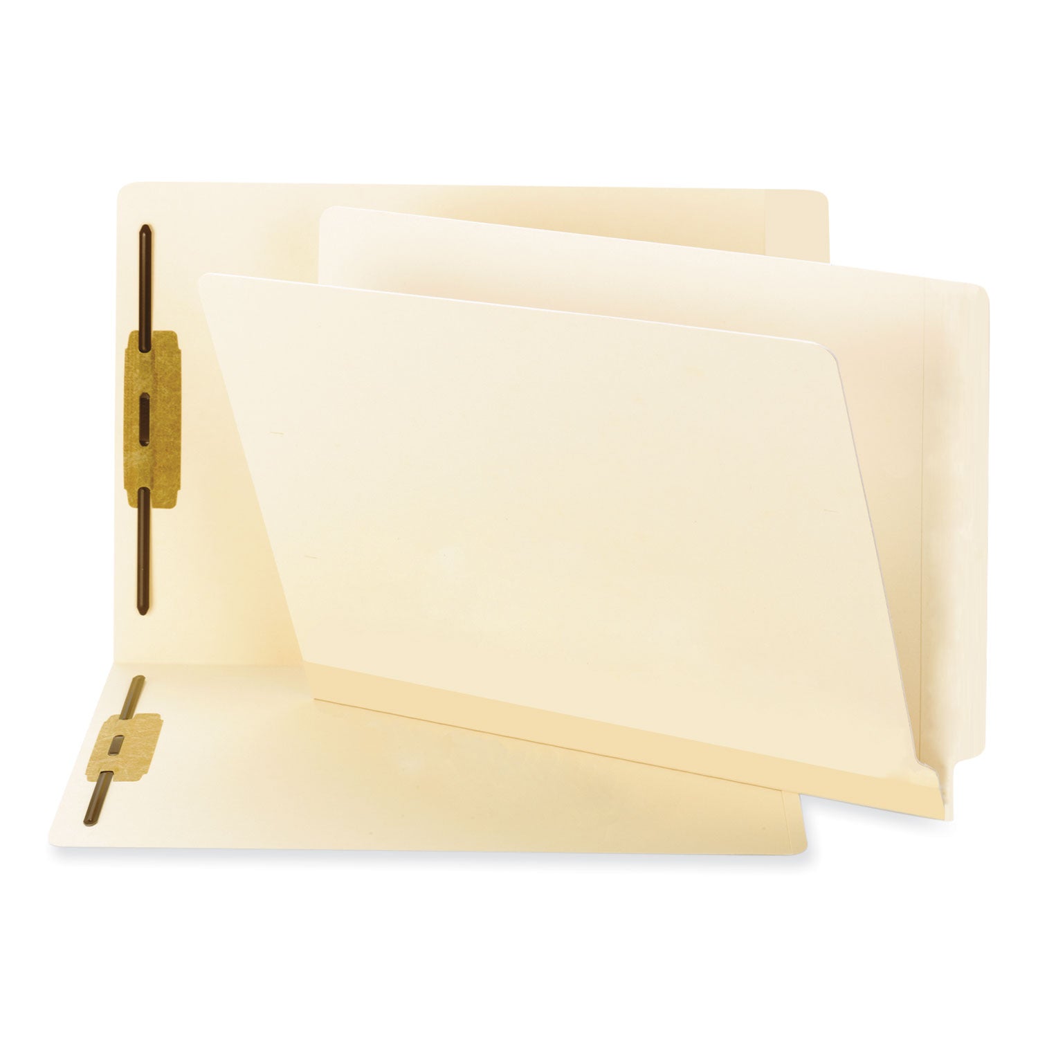 TUFF Laminated Fastener Folders with Reinforced Tab, 0.75" Expansion, 2 Fasteners, Letter Size, Manila Exterior, 50/Box - 