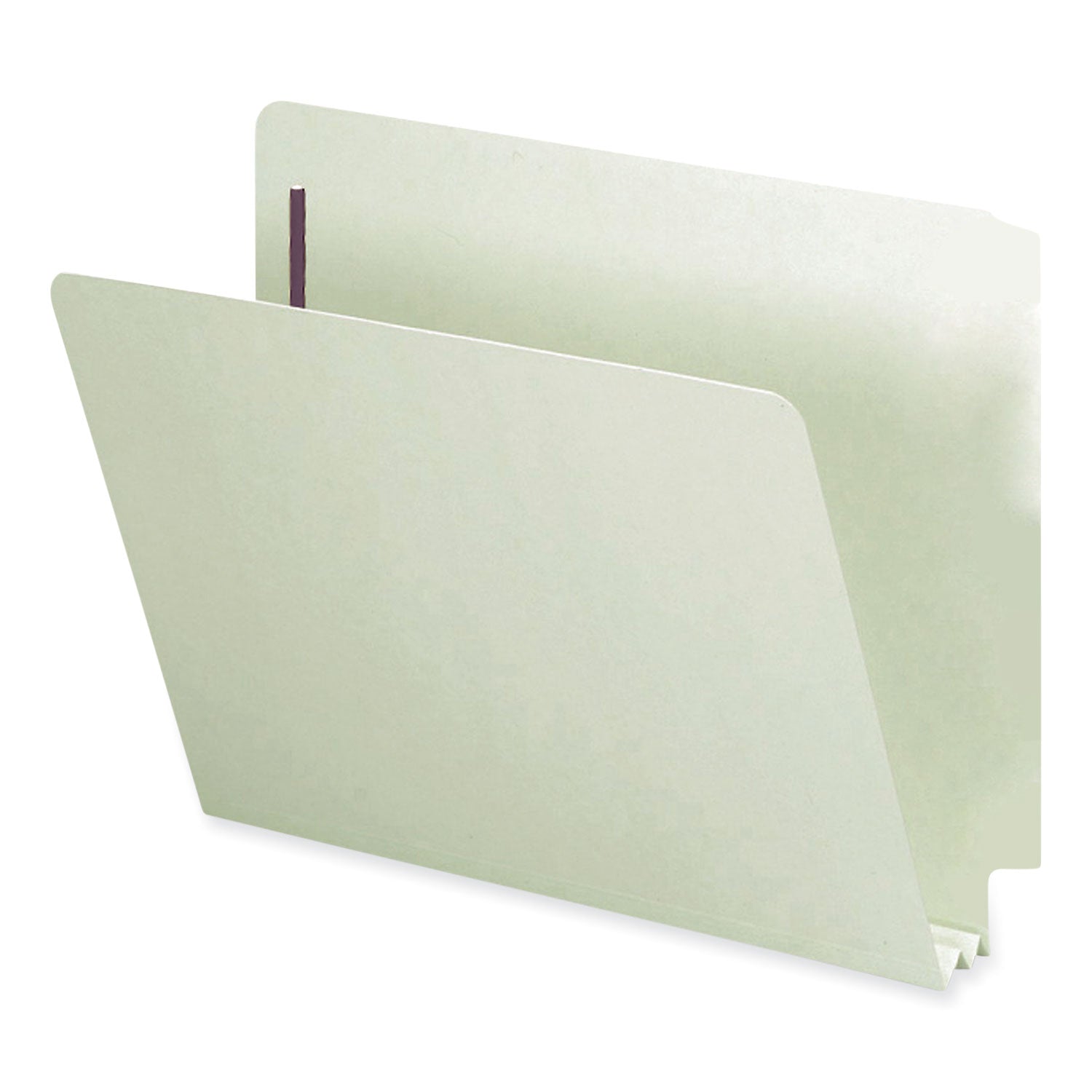 End Tab Pressboard Classification Folders, Two SafeSHIELD Coated Fasteners, 2" Expansion, Letter Size, Gray-Green, 25/Box - 