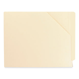 End Tab Jackets with Reinforced Tabs, Straight Tab, Letter Size, 11-pt Manila, 100/Box - 