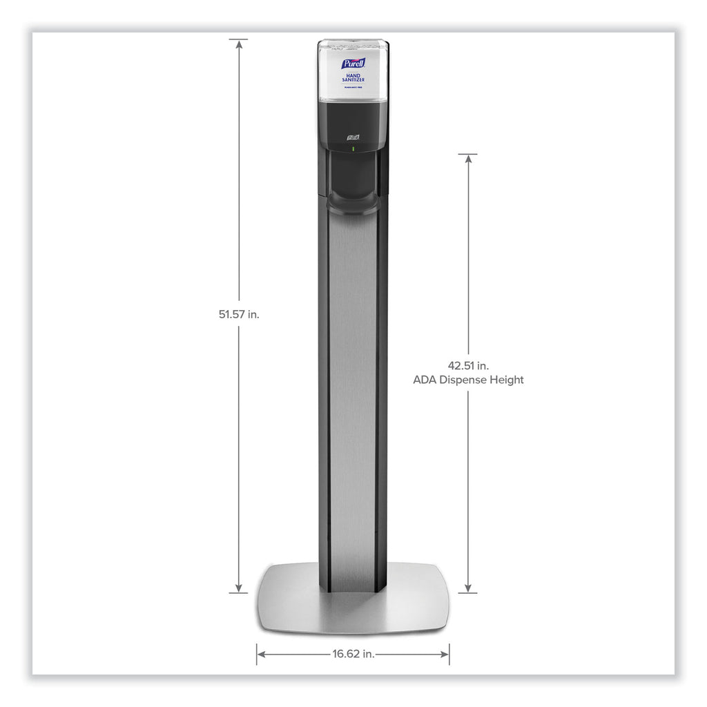 PURELL MESSENGER ES6 Silver Panel Floor Stand with Dispenser - Floor Stand - Graphite, Silver