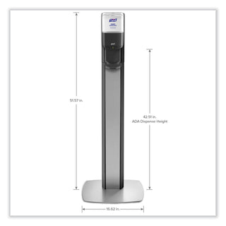 PURELL MESSENGER ES6 Silver Panel Floor Stand with Dispenser - Floor Stand - Graphite, Silver