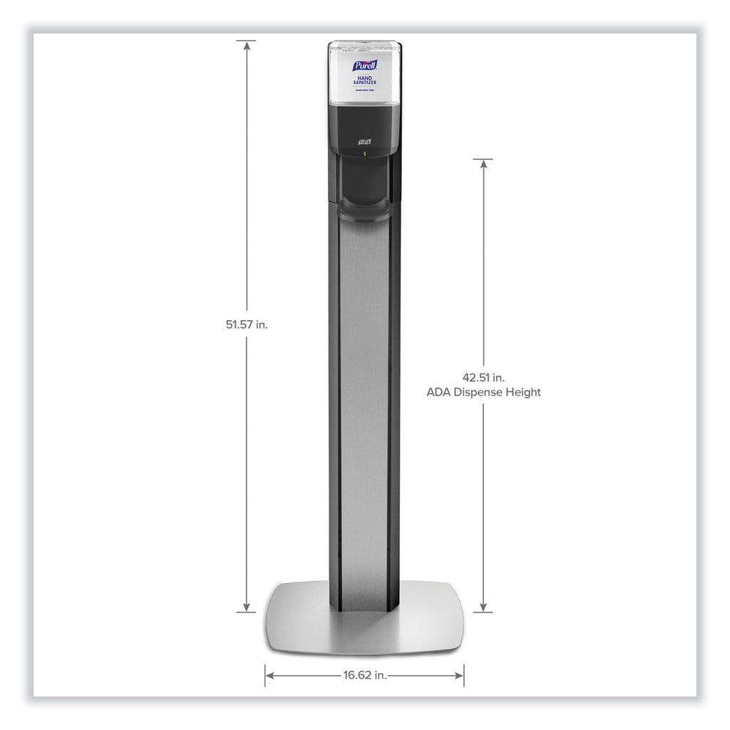 PURELL MESSENGER ES8 Silver Panel Floor Stand with Dispenser - Floor Stand - Graphite, Silver