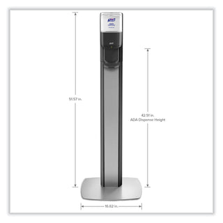 PURELL MESSENGER ES8 Silver Panel Floor Stand with Dispenser - Floor Stand - Graphite, Silver