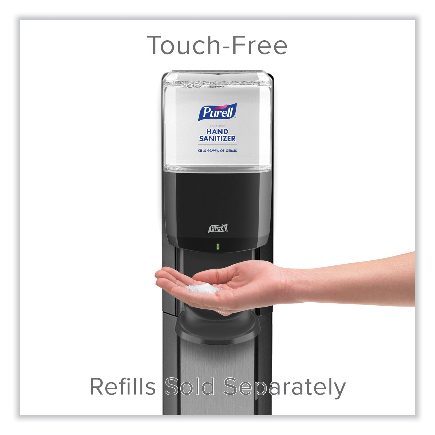 PURELL MESSENGER ES8 Silver Panel Floor Stand with Dispenser - Floor Stand - Graphite, Silver